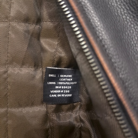 Men's Black Rivet Genuine Leather Jacket - Picture 3 of 6